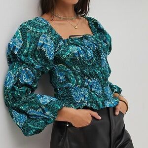 Anthropologie Porridge Tiered Poplin Blouse